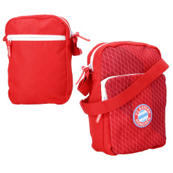 FC Bayern München Stadiontasche - Logo Badge Rubber - Rot | Schultertasche | Tasche | FCB