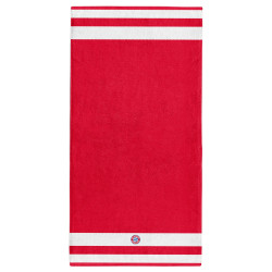 FC Bayern München Duschtuch - Streifen - rot/weiß 140 x 70 cm | Strandtuch | Badetuch | FCB