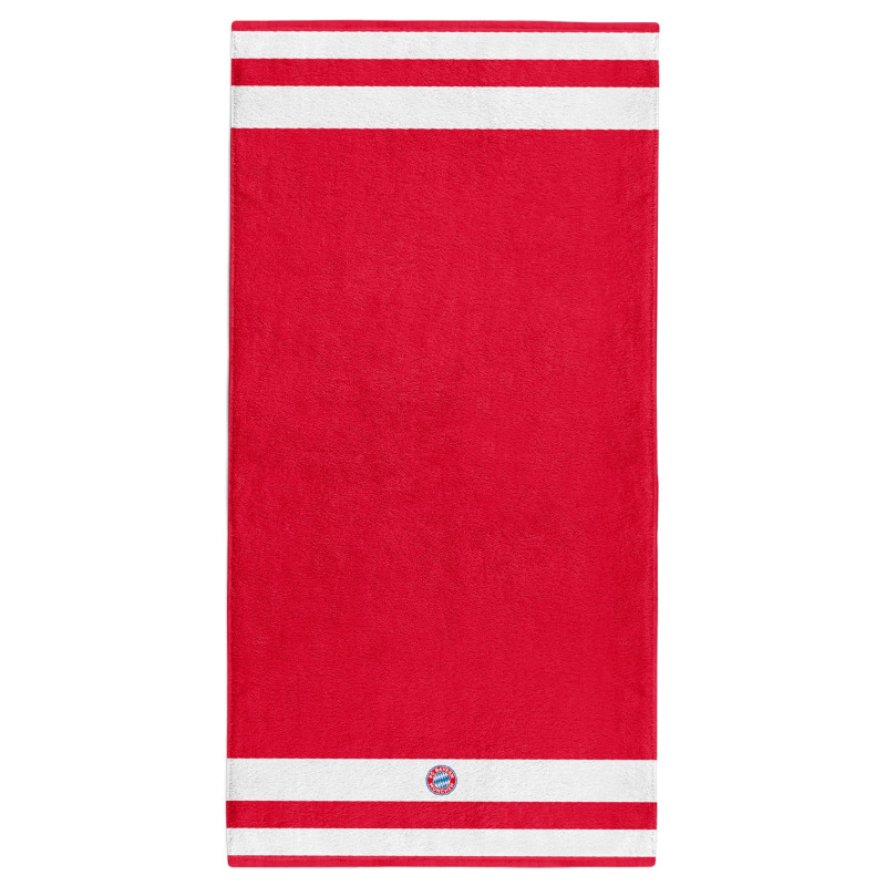 FC Bayern München Duschtuch - Streifen - rot/weiß 140 x 70 cm | Strandtuch | Badetuch | FCB