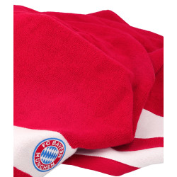 FC Bayern München Duschtuch - Streifen - rot/weiß 140 x 70 cm | Strandtuch | Badetuch | FCB
