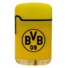 Borussia Dortmund Set Zigarettenetui + Feuerzeug Rubber gelb | Metall Etui flach BVB 09
