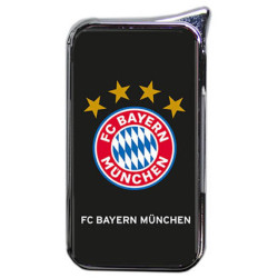 FC Bayern München Metall Feuerzeug Doming  Logo  schwarz  | Softflamme | FCB