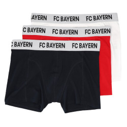 FC Bayern München Boxershorts 3er-Set Rot-Weiß-Schwarz  Shorts | Unterhose | FCB - Gr. S bis L