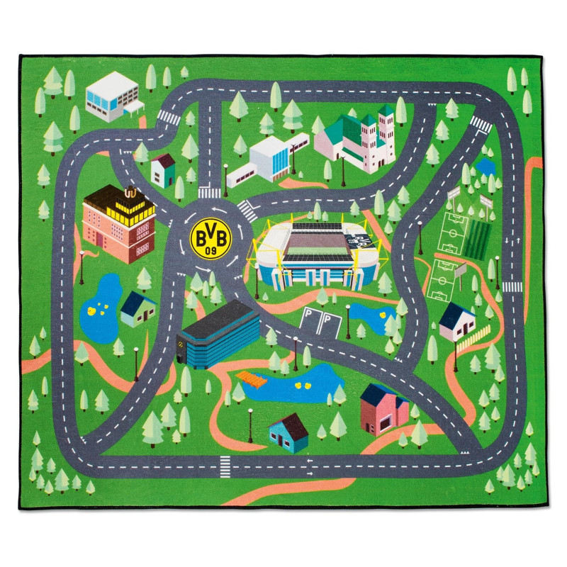 Borussia Dortmund Spielteppich 100 x 120 cm | Kinder Straßenteppich | Teppich | BVB 09