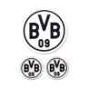 Borussia Dortmund Aufklebekarte mit 3 Einzelstickern - 3er-Set Logo schwarz - Aufkleber | Sticker | Autoaufkleber | BVB 09