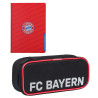 FC Bayern München Schul-Set 2-teilig: Faulenzermäppchen schwarz + Hausaufgabenheft Logo FCB