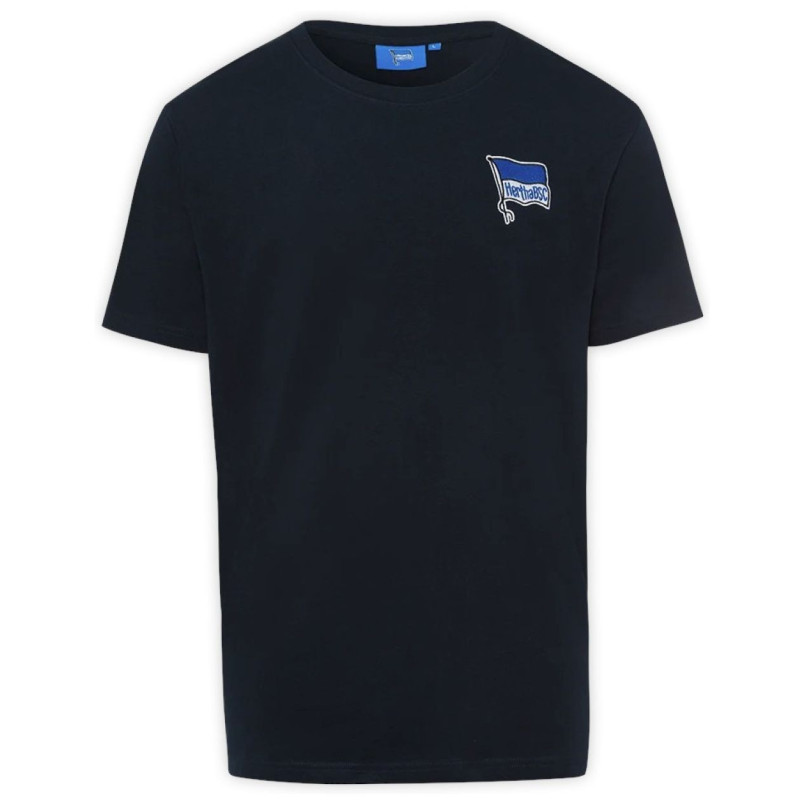 Hertha BSC Berlin T-Shirt – Logo navy - unisex Shirt mit Sticklogo dunkelblau HBSCB - Gr. XS bis 4XL