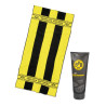 Borussia Dortmund  Set Duschtuch Blockstreifen 70 x 140 cm + Duschgel für Haut und Haar BVB 09