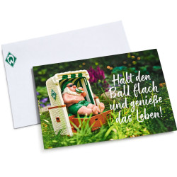 SV Werder Bremen Grußkarte Strandkorb Gartenzwerg | Karte | Glückwunschkarte | Klappkarte | SVW