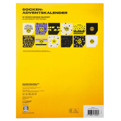 Borussia Dortmund Socken Adventskalender 12 Paar Weihnachtssocken Gr. 39-44 unisex Weihnachtskalender BVB 09