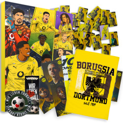 Borussia Dortmund Adventskalender mit Autogrammkarten und Poster - Plus BVB-Hissfahne Stadtwappen
