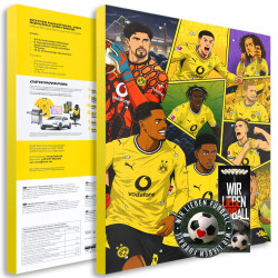 Borussia Dortmund Schokoladen Adventskalender mit Autogrammkarten & Poster - Plus Aufkleber & Lesezeichen