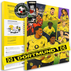 Borussia Dortmund Adventskalender mit Autogrammkarten und Poster - Plus Schal BVB 09