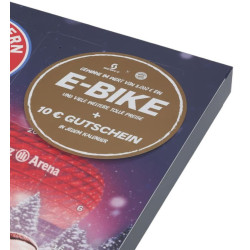FC Bayern München Schokoladen Adventskalender mit Autogrammkarten der FCB Stars & Aufkleberkarte