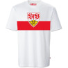 VfB Stuttgart T-Shirt Wappen Brustring weiß | Shirt | Unisex - Gr. M bis 5XL