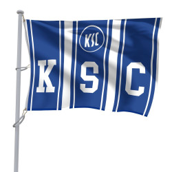 Karlsruher SC Hissfahne mit Ösen - Blockstreifen - Fahne | 150 x 100 cm | Flagge | KSC