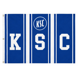 Karlsruher SC Hissfahne mit Ösen - Blockstreifen - Fahne | 150 x 100 cm | Flagge | KSC