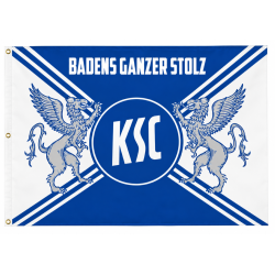 Karlsruher SC Hissfahne mit Ösen - Greif - Fahne | 150 x 100 cm | Flagge | KSC