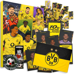 Borussia Dortmund Adventskalender mit Autogrammkarten und Poster - Plus BVB-Fahne 2**