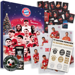 FC Bayern München Adventskalender inkl. Autogrammkarten, Poster & FCB-Aufkleberkarte