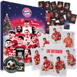FC Bayern München Adventskalender mit Autogrammkarten & Poster - Plus Schal Rot-Weiß