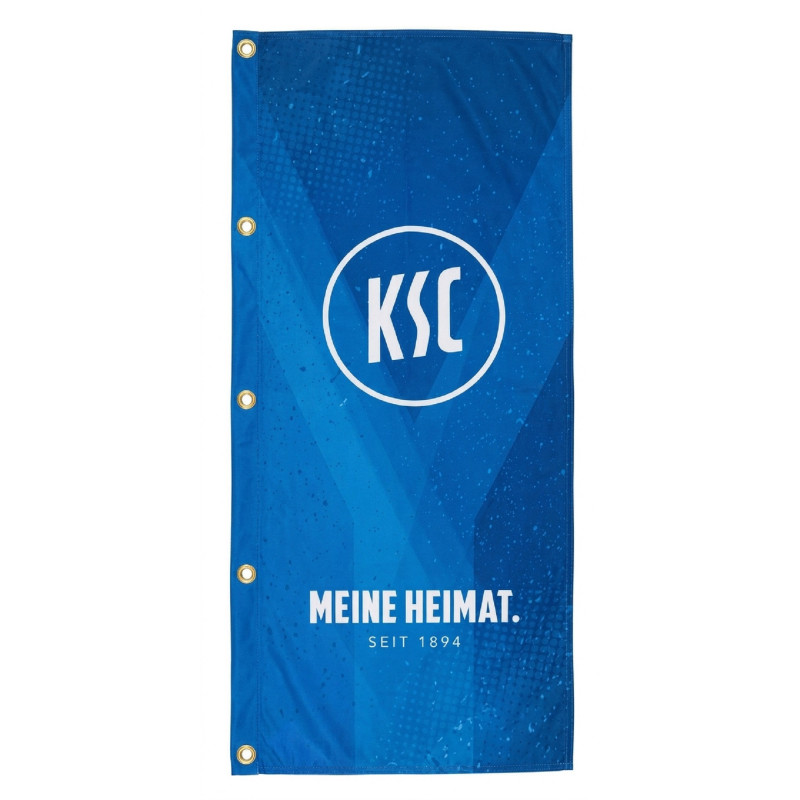 Karlsruher SC Hissfahne mit Ösen - Meine Heimat - Fahne | 120 x 300 cm | Flagge | KSC
