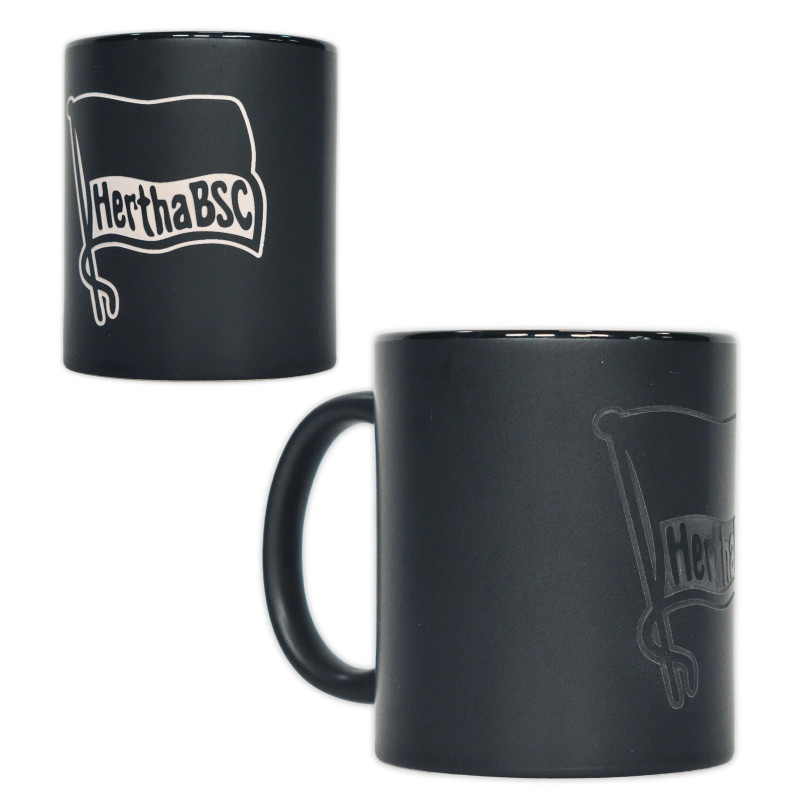 Hertha BSC Berlin Tasse Magic Fahne schwarz | Zaubertasse | HBSCB