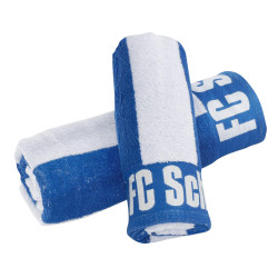 FC Schalke 2er Set Duschtuch & Handtuch Streifen | königsblau-weiß | 70 x 140 cm + 50 x 100 cm | S04