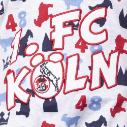 1. FC Köln Baby Strampler - Allover - Einteiler ohne Fuß | Babystrampler - Größe 74/80