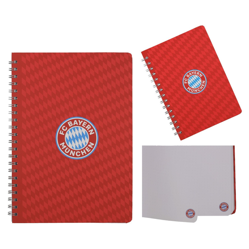 FC Bayern München 2er Set Notizbuch mit Spiralbindung | A4 + A5 | Ringbuch | FCB