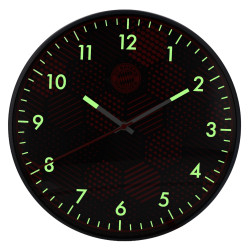 FC Bayern München Wanduhr Glow in the dark | Ø 30 cm | nachtleuchtend | Uhr | FCB