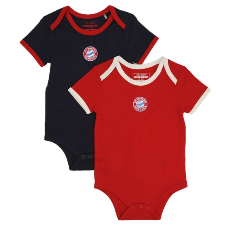 FC Bayern München Baby Body 2er Set Essential Rot / Navy | Bodie | Babybody | FCB - Gr. 56 bis 86