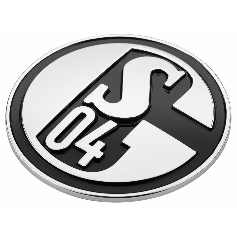 FC Schalke 04 Aufkleber - Chromlogo -  3D Sticker | schwarz-silber | Logo | Autoaufkleber | S04