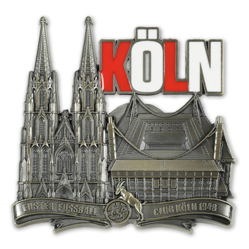 1. FC Köln Magnet - Dom & Stadion - Metall | Kühlschrankmagnet