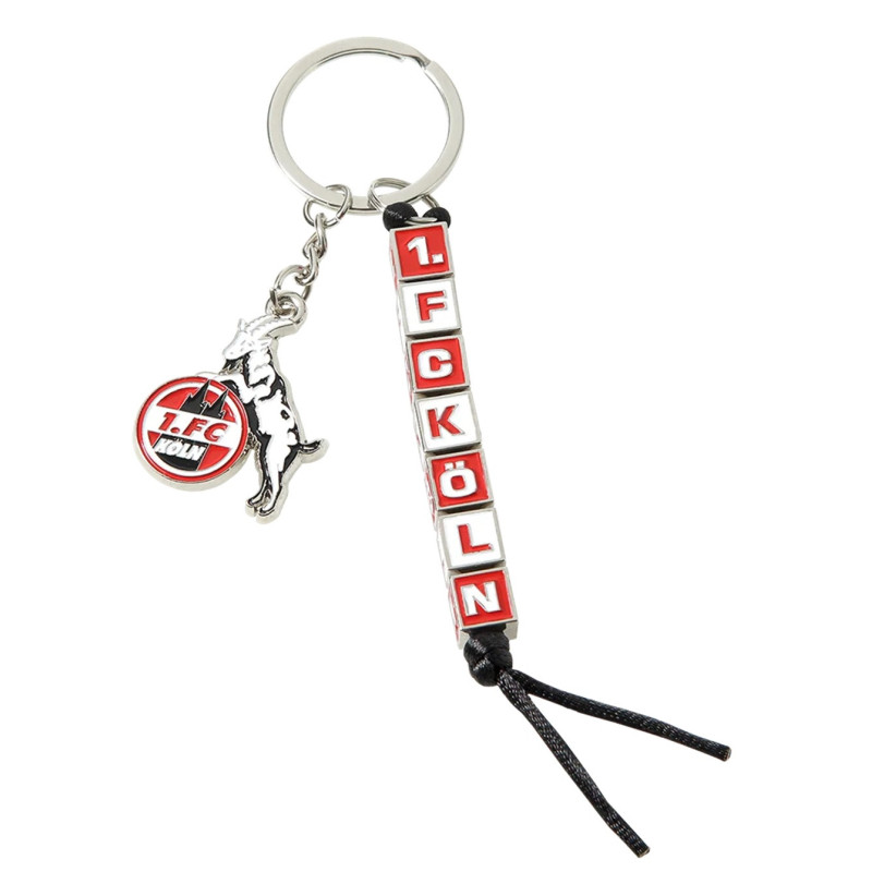 1. FC Köln Schlüsselanhänger - Würfelkette Pylon - mit Logo Charm-Anhänger