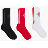 RB Leipzig 3er Set Socken Logo mit Kontraststreifen | Rot-Weiß-Schwarz | RBL - Gr. 35-38 bis 43-46