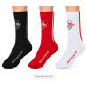 RB Leipzig 3er Set Socken Logo mit Kontraststreifen | Rot-Weiß-Schwarz | RBL - Gr. 35-38 bis 43-46