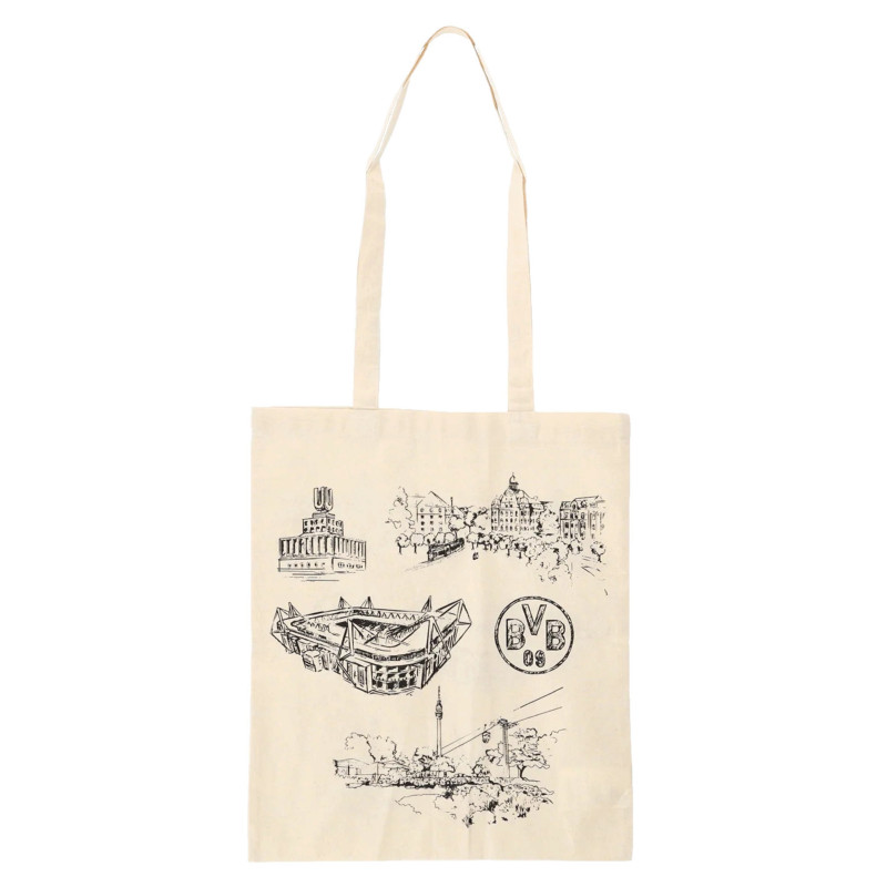 Borussia Dortmund Stoffbeutel beige | Beutel | Tasche | Baumwoll-Tragetasche | BVB 09
