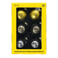Borussia Dortmund Christbaumkugeln 6er Set | Weihnachtskugeln | Weihnachtsbaumkugeln | BVB 09