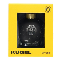 Borussia Dortmund LED Christbaumkugel schwarz | Weihnachtskugel | BVB 09