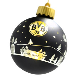 Borussia Dortmund LED Christbaumkugel schwarz | Weihnachtskugel | BVB 09