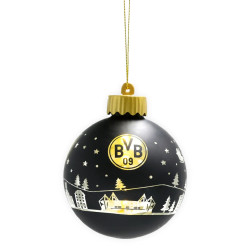 Borussia Dortmund LED Christbaumkugel schwarz | Weihnachtskugel | BVB 09