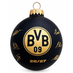 Borussia Dortmund Weihnachtskugel Signature 2026/27 | schwarz-gold | Christbaumkugel | Unterschriften | BVB 09