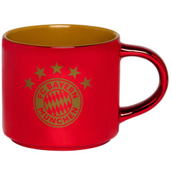 FC Bayern München Tasse rotmetallic-gold - 5 Sterne Logo - Kaffeetasse | FCB