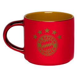 FC Bayern München Tasse rotmetallic-gold - 5 Sterne Logo - Kaffeetasse | FCB