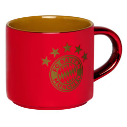 FC Bayern München Tasse rotmetallic-gold - 5 Sterne Logo - Kaffeetasse | FCB