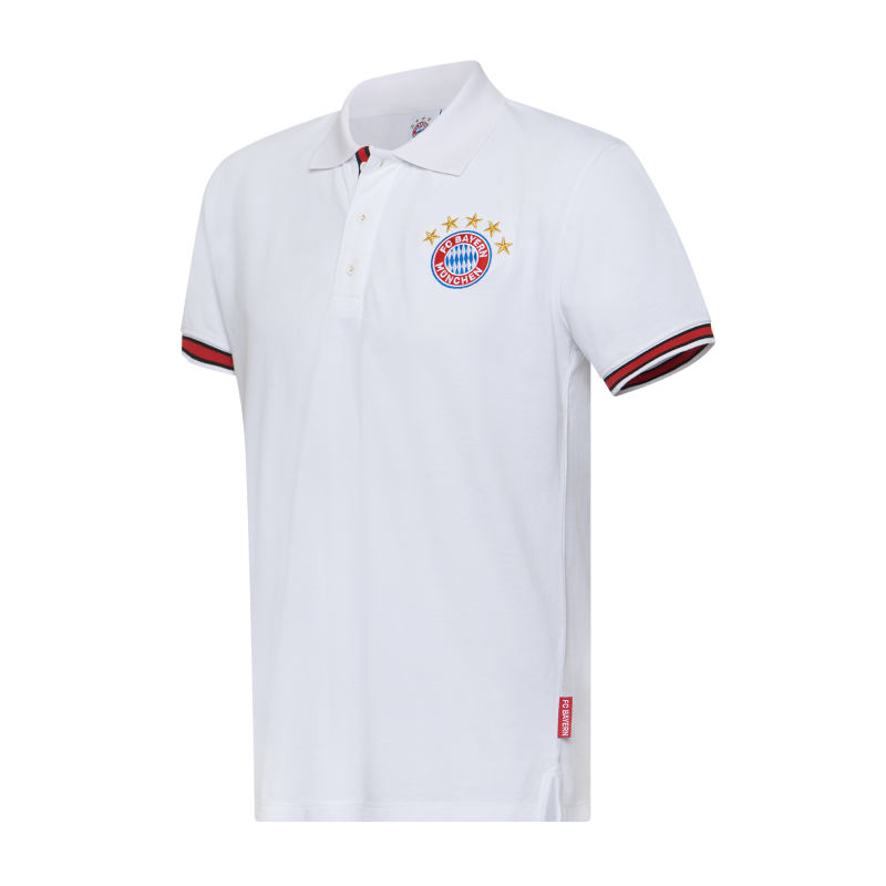 FC Bayern München Poloshirt - 5 Sterne - weiß | Größe S | Polo Shirt | FCB
