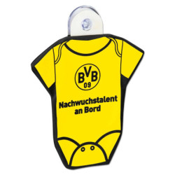 Borussia Dortmund Autoschild - Nachwuchstalent an Board - mit Saugnapf Autoscheiben Hänger Babybody BVB 09
