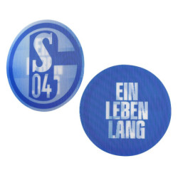 FC Schalke 04 Aufkleber Lentikular blau - Ein Leben lang - 6 cm S04 Autoaufkleber mit Wechselbild