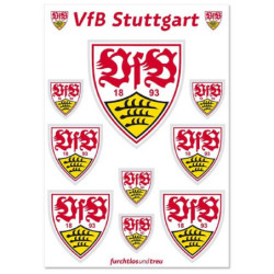 VfB Stuttgart Aufklebebogen - Wappen - 10er Set Aufkleber |  Sticker
